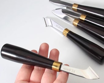 DIY Leather Edge Trimmer: Hand Chamfering Tool - Red Sandalwood Handle