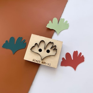 イチョウの葉のレザーカッティングダイ：カスタマイズ可能なイヤリング/キーホルダー型