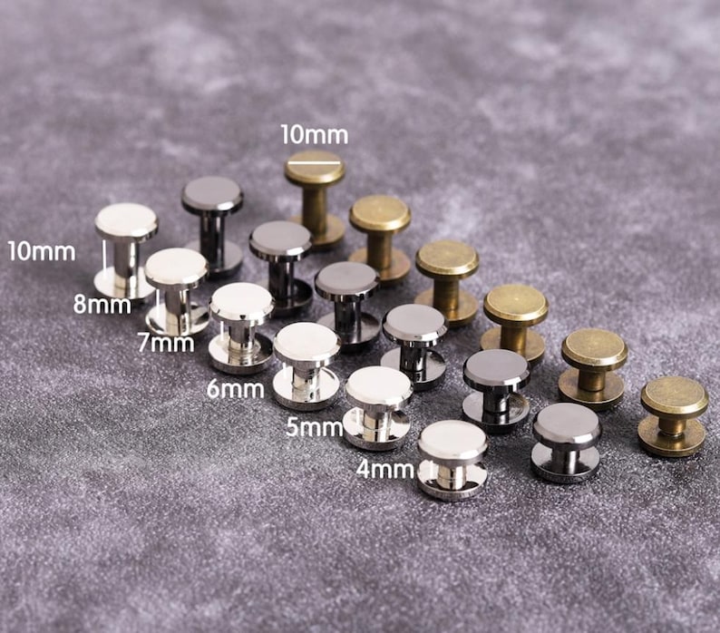 1/10 Sets Brass Flat Surface Rivets - I-shaped Rivets/concave Cap Studs ...