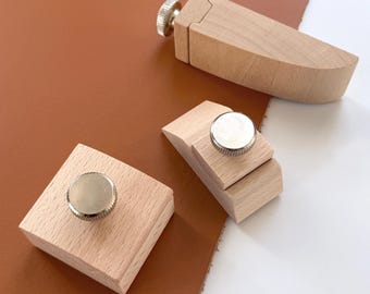 Beech wood Sandpaper Holder Sanding Block Leather Burnisher