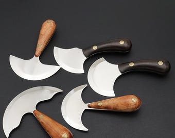 M390 Powder Steel Leder Schälmesser : Ultra Scharfer Rundkopfschneider