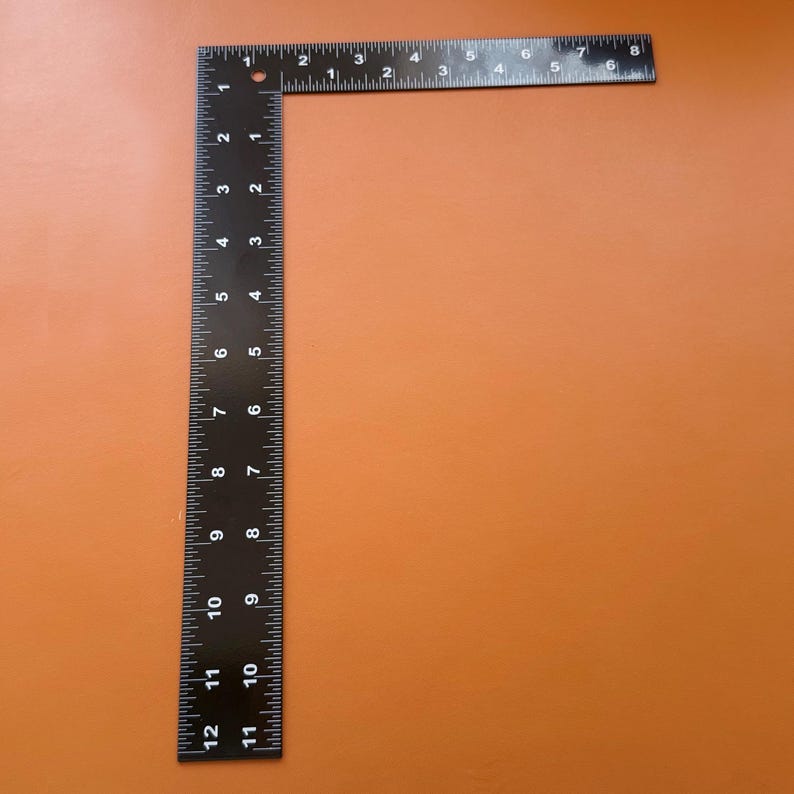 Black Sewing Tools Leathercraft Measuring Square Ruler L Shaped Design ...