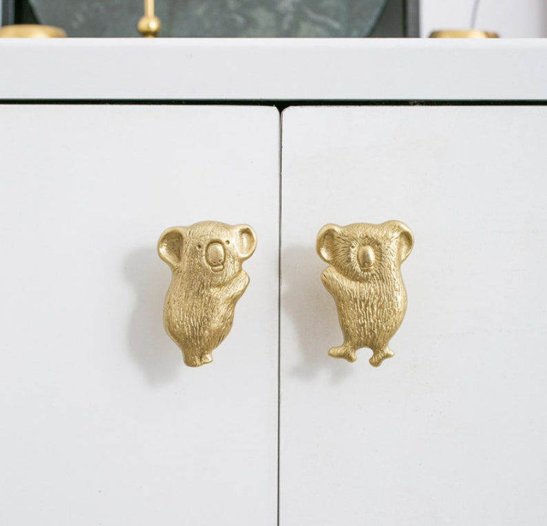 Cute Animal Knobs,Brass Animal Knobs,Bear Knobs,Rabbit Pulls,Sheep Knobs,Kids Knob,Animal Door Pulls,Nursery Knob,Children Drawer Knobs image 7