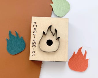 Molde para troquelado de cuero con llamas, cortadores artesanales: molde para colgantes y adornos DIY