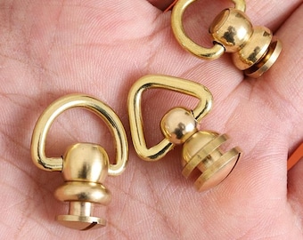 5/10 Sets Brass Swivel Post Screw Connector: Wallet Lanyard Buckle Hardware