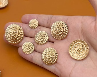 Metal Round Buttons: Coats, Jackets, Suits - 10 Pcs