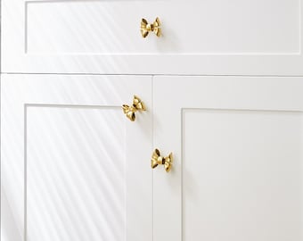 Decorative Bow Shaped Dresser Handles With Screwdriver 6 Pack Gold Bow  Cabinet Knobs  Vintage Brass Drawer Pulls, Decorative Hardware For  Kitchen, Dresser, Wardrobe Knobs For Cabinets And Drawers