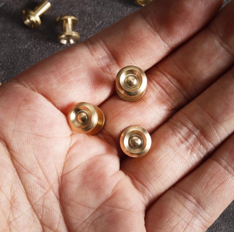 10 Sets Brass Rivets: Sunflower Screw Studs for Leather Crafts - Etsy