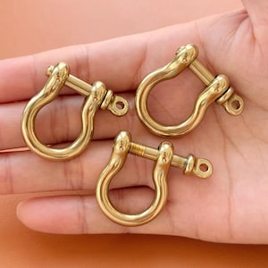 1/5 Juegos de hebillas de latón en forma de herradura, tornillos con anillas en D, hebillas para mochilas, accesorios para manualidades de cuero