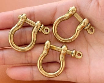 1/5 Sets Brass Horseshoe-shaped Buckle, D Rings Screws, Backpack Buckle, DIY Leather Craft Accessories