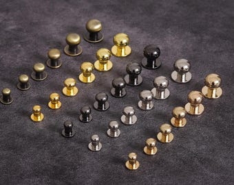 10 Sets Brass Rivets,Brass Cap Screwed Studs/ Button Leather Bucket Staples