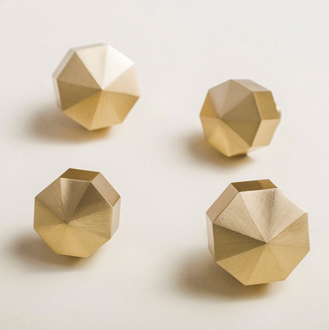 Brass Knobs Brass Octagon Knobs Golden Handle Dresser Knobs Kitchen
