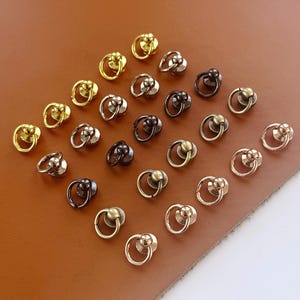 Messing wartelschroefverbindingen: portemonnee, draagkoord, tashardware (5/10 sets)