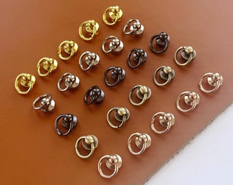 Brass Swivel Post Screw Connectors: Wallet, Lanyard, Bag Hardware (5/10 Sets)