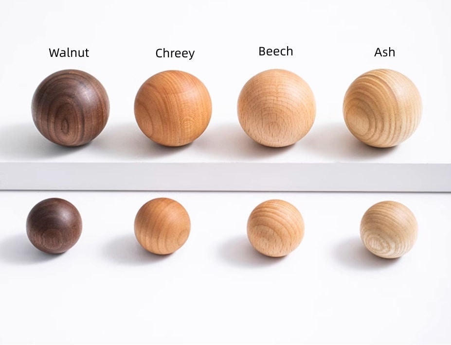 バーベキュー・調理用品 JMW off Craft custom Wood Knob Wood Ball Pulls,walnut Beech Cherry Wood Ash Knob,round Wood