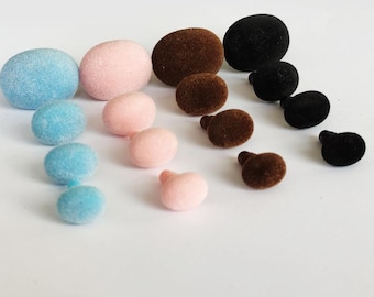 1/5/10 Pieces Oval Flocking Safety Nose - DIY Plush Doll, Teddy Bear Making