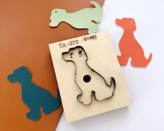 Troquel de corte/perforación de cuero de perro personalizable: Molde para llavero/colgante DIY