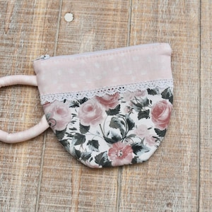 Teacup Rose Vintage Tea Bag Holder/Make up/Knick Knack/Coin Purse Pouch