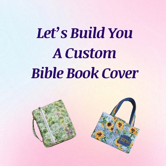 Custom Personalized Create Your Own Bible Book Cover, Zippered Cover, Cover with Handles