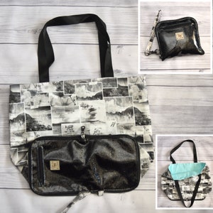 Bolso de mano con cremallera, bolso de mano plegable, bolso de mano plegable, bolso con correa para la muñeca