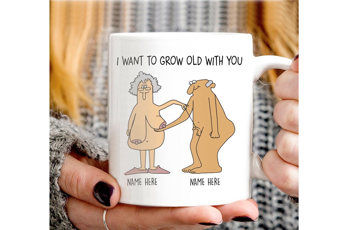 Personalized Old Couple I Want To Grow Old With You Gift Etsy