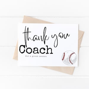Honkbal bedankje coach, afdrukbare kaart voor coach, digitale download, coach cadeau, einde seizoen, bedankt coach, coach waarderingskaart
