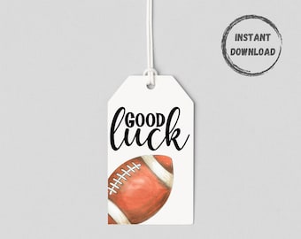 Fußball druckbare Tags, Team Goodie Bag Tag, Fußballspieler Snack Tag, Spieltag Tag, viel Glück Team, Cookie Tag, digitaler Download