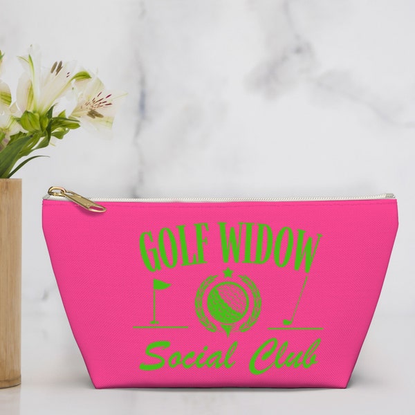 Golf Wife Gift, Personalized Zipper Bag, Golf Widow Makeup Bag, Custom Gift for Wife, Ladies Golf Gifts for Women, Zipper Pouch Toiletry Bag