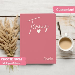 Personalized Tennis Notebook, Tennis Journal, Senior Tennis Gift, Coach Appreciation, Tennis TEam Gift, Tennis Mom, Hardcover Notebook