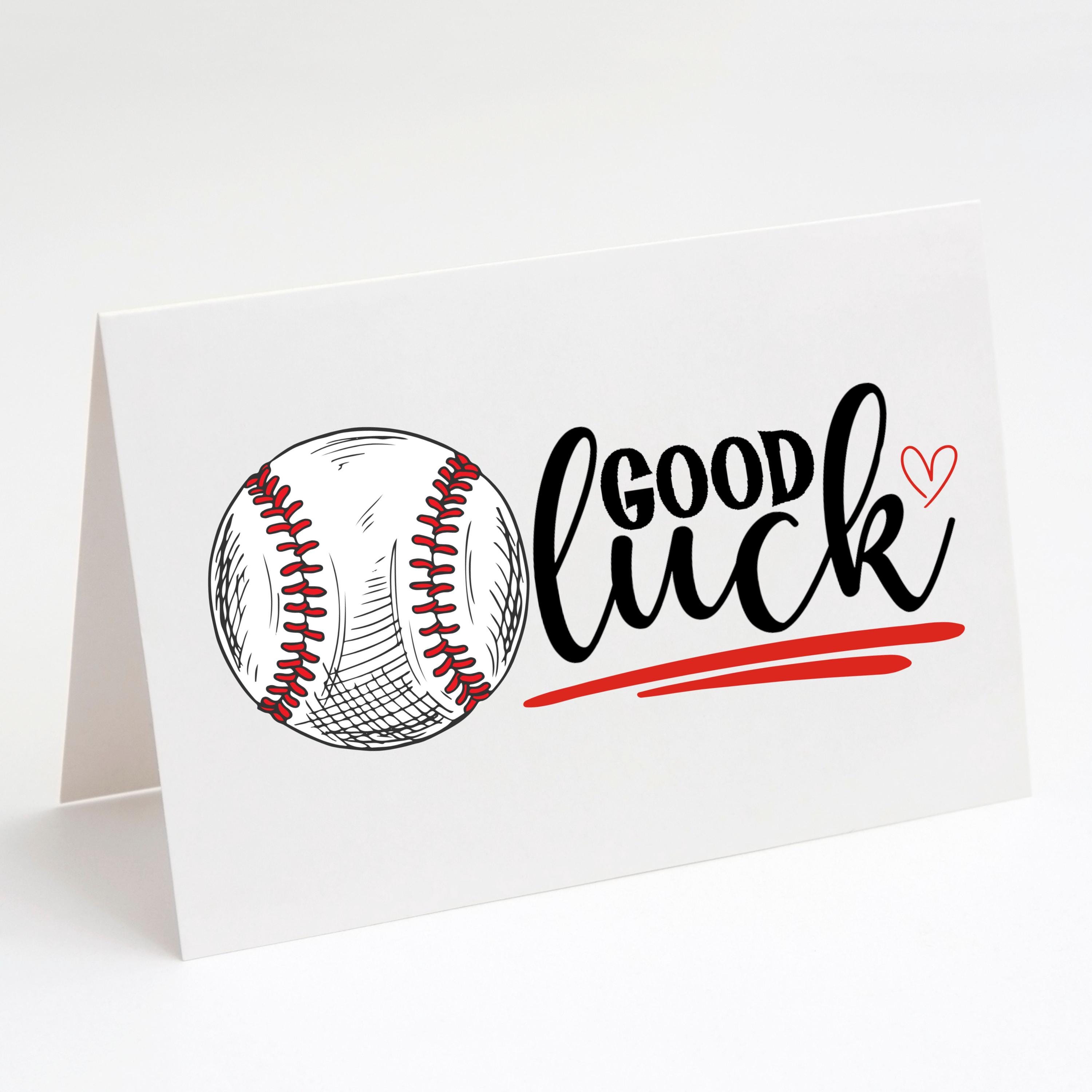 Baseball Good Luck Card, Printable Baseball Card, Team Gift, Sports ...