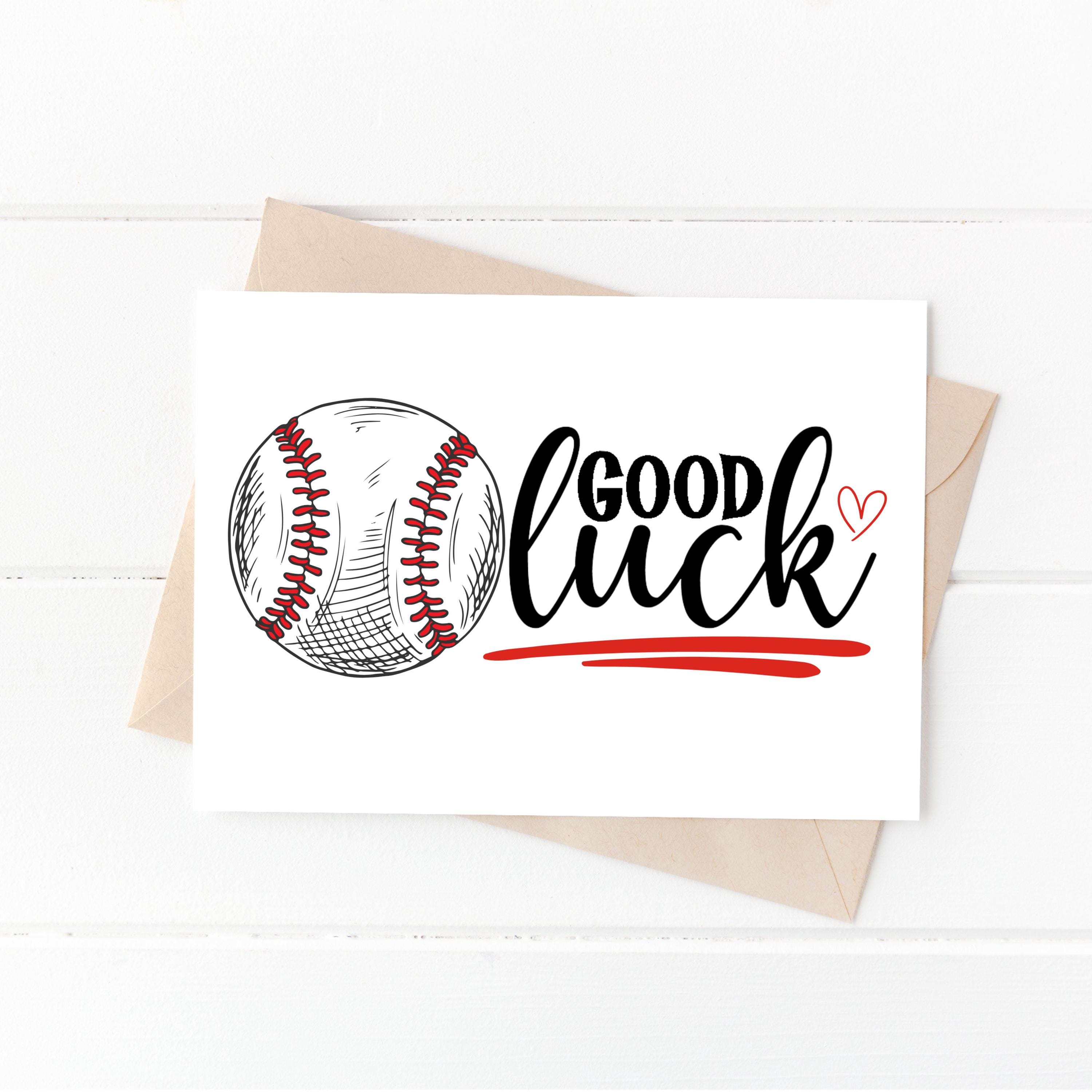 Baseball Good Luck Card, Printable Baseball Card, Team Gift, Sports ...