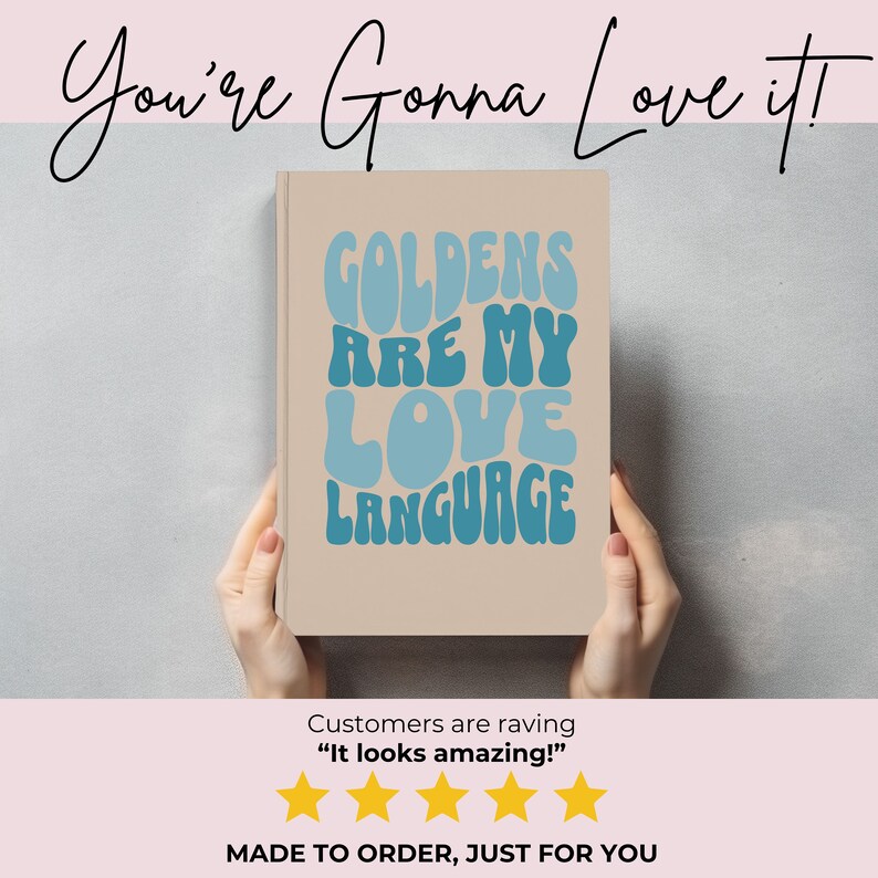 Golden Retriever Journal, Dog Lover's Journal Personalized Hardcover