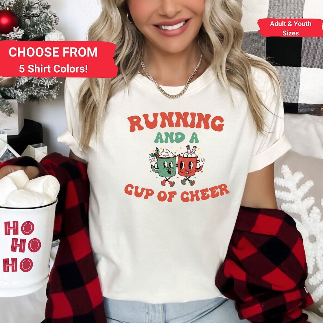 Christmas Running Shirt, Cute Runner Christmas Tshirt, Cross Country