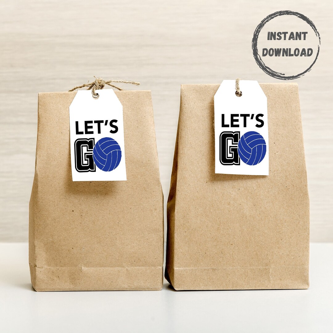 Volleyball Treat Bag Tag, Printable Tags, Team Gift Tag, Team Snack Tag ...