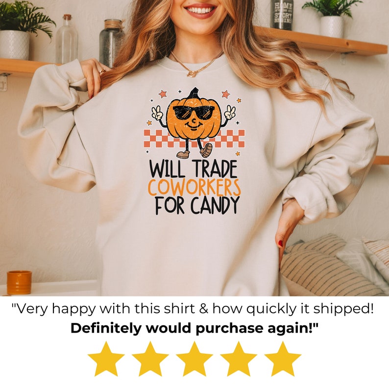 Work Halloween Shirt, Will Trade Coworkers for Candy, Funny Adult