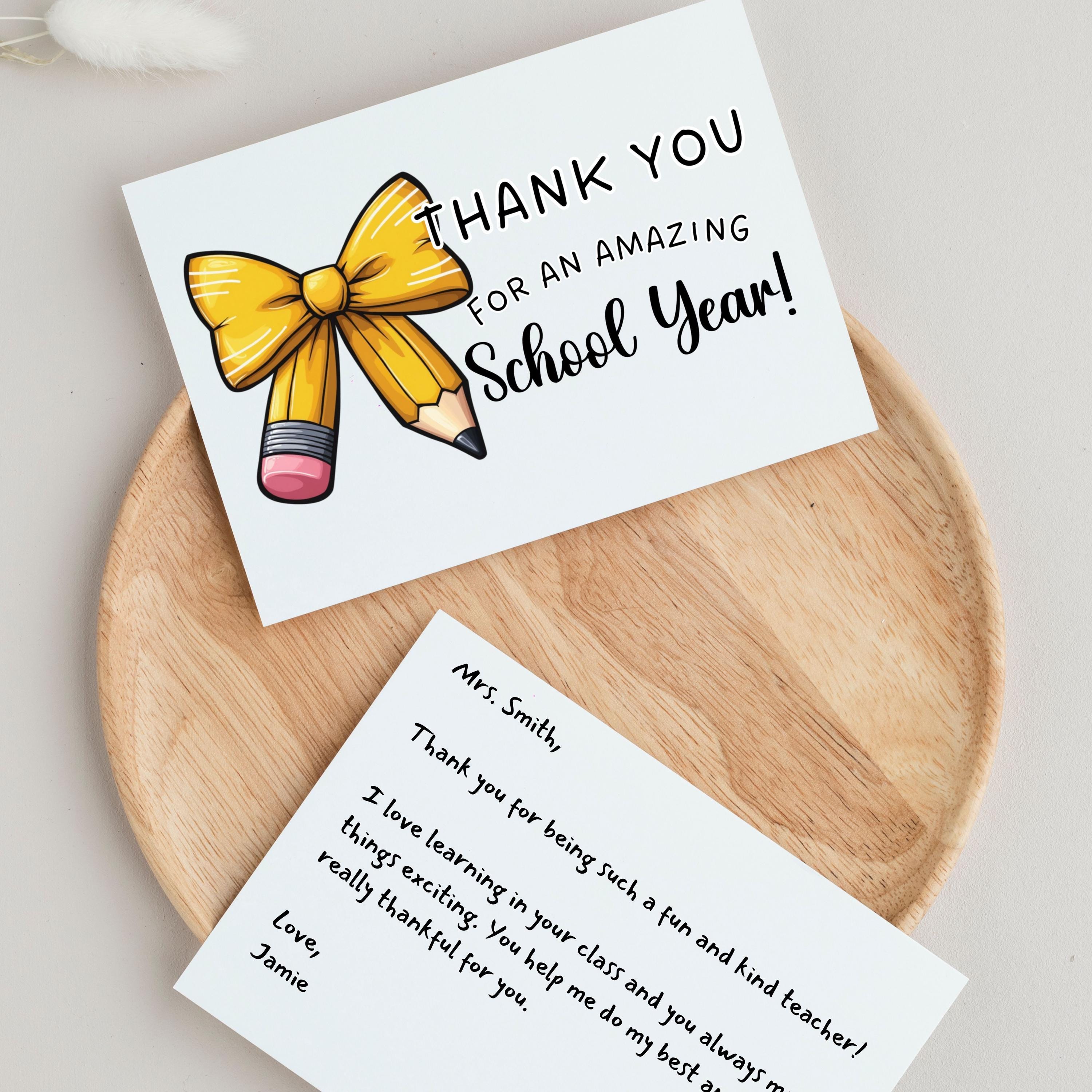Thank You for an Amazing School Year, Printable Teacher Card, Digital ...