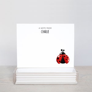 Ladybug Thank You Cards, Personalized Stationery, Customized Note Cards, Cute Ladybug Notecards, Note Cards & Envelopes, Ladybug Gift