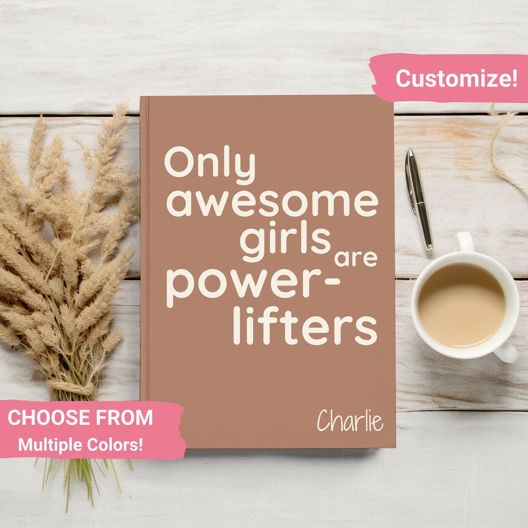 Powerlifting Girl Gift, Personalized Powerlifter Journal, Weightlifting