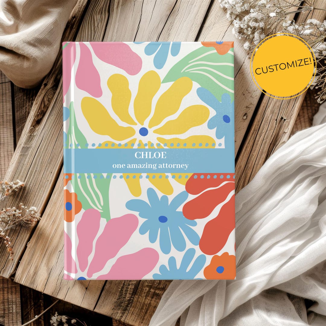 Personalized Attorney Journal, Custom Floral Notebook for Women, Gift ...