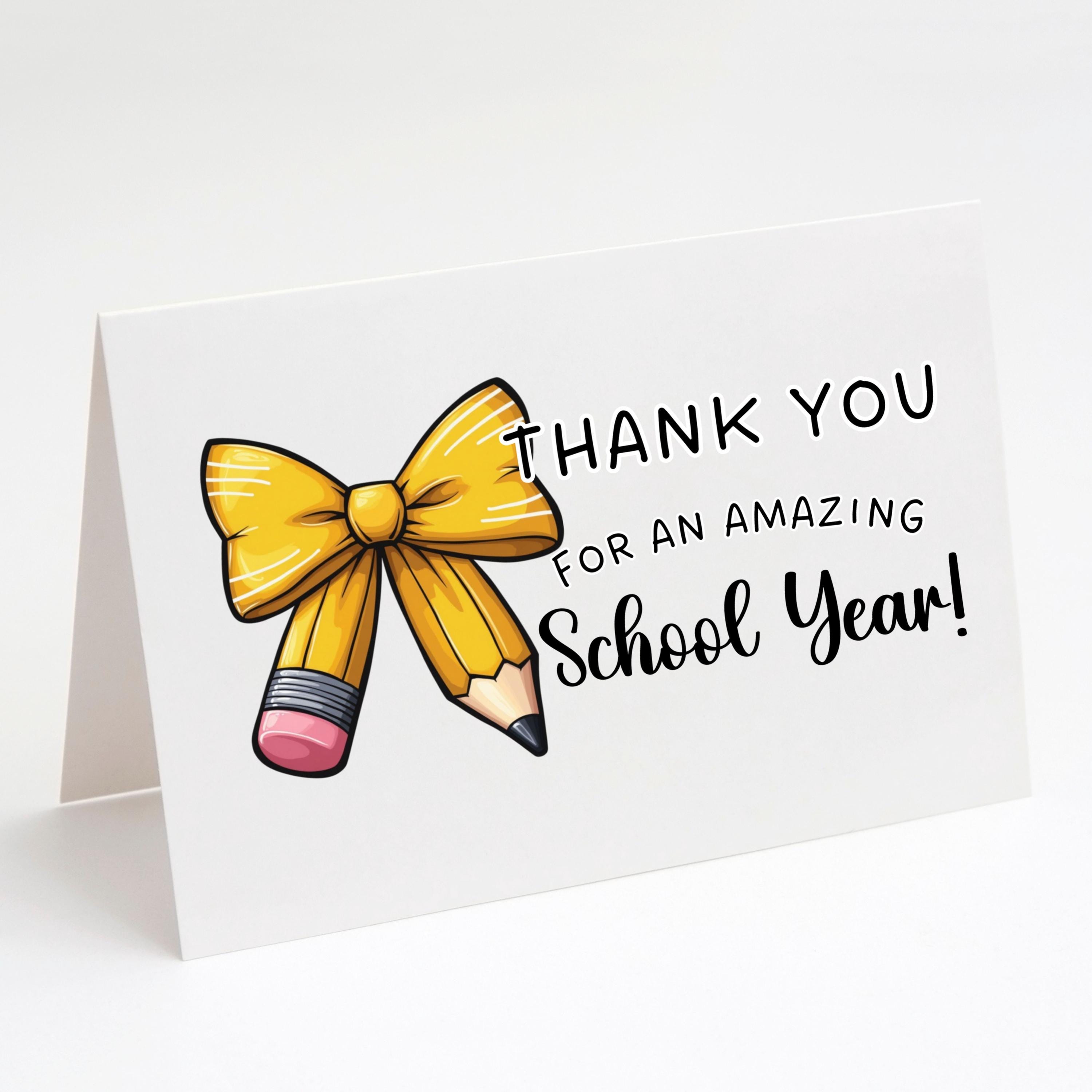 Thank You for an Amazing School Year, Printable Teacher Card, Digital ...