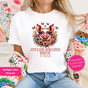 Just A Girl Who Loves Pigs, Pig Lover Tshirt, Girl Farmer Tee, Cute Pig Shirt For Kids, Vintage Pig Girl Shirt, Funny Pig Gift