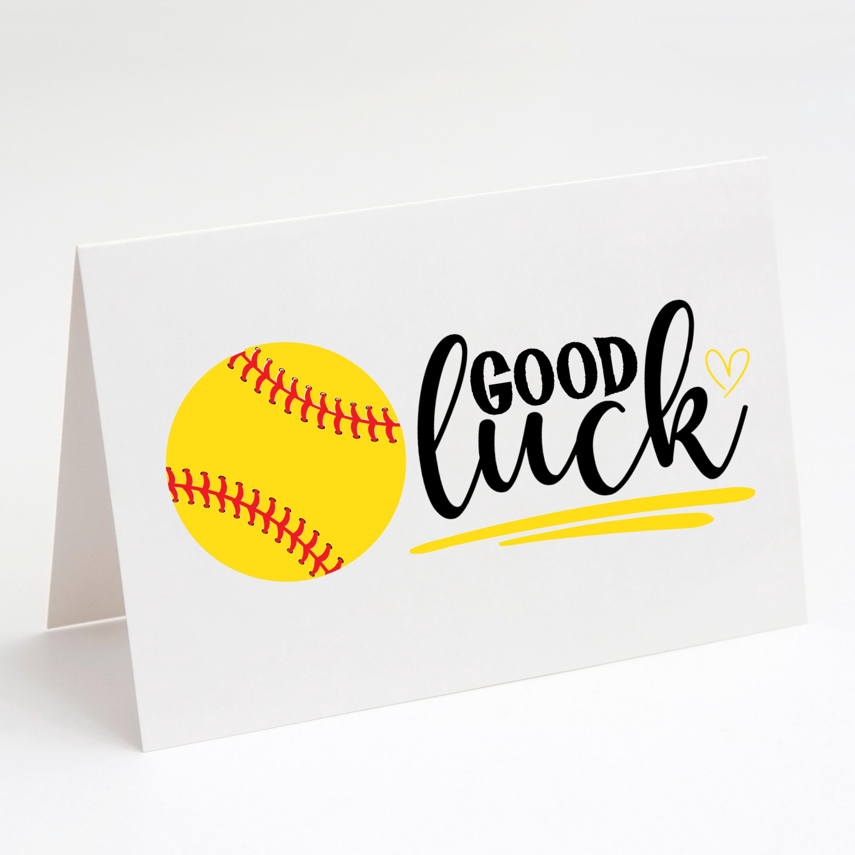 Congratulations Softball Softball Good Luck Card, Printable Softball Card, Team Gift, Sports ...