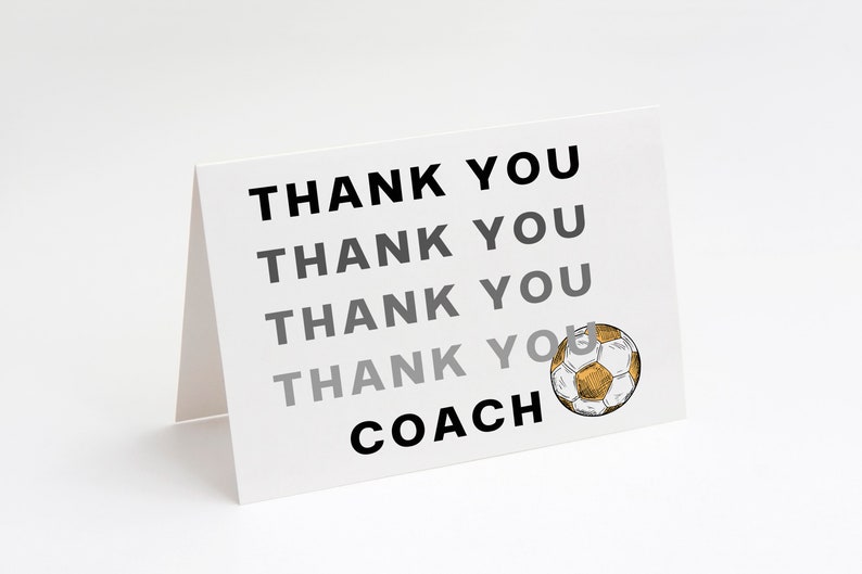 Soccer Coach Thank You Card Printable Thank You Card Soccer | Etsy