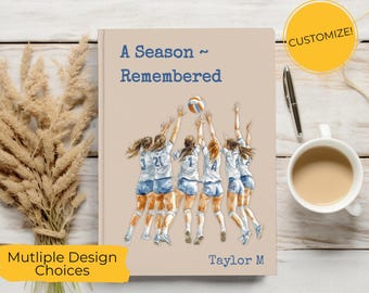 Volleyball Team Memory Book, Personalized Volleyball Gift, End of Season Coach Gift, Custom Player Journal, Team Keepsake Notebook