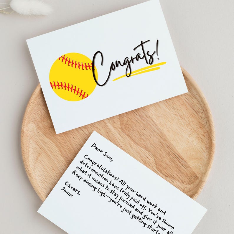 Congratulations Softball Softball Congrats Card Printable, Sports Greeting Card for Softball ...