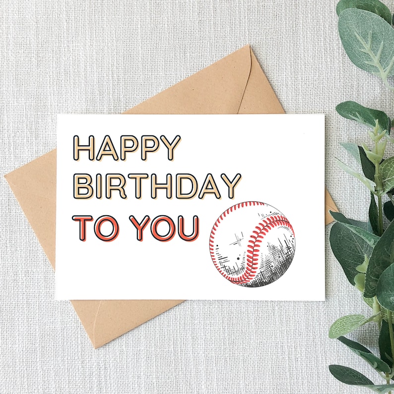 Baseball Birthday Card Printable Greeting Card Digital Etsy Australia
