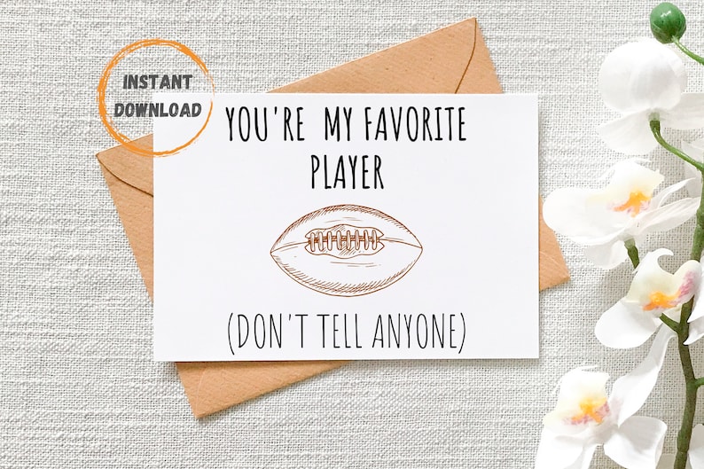 Football Greeting Card, Funny Football Player Card, Game Day, Good Luck ...