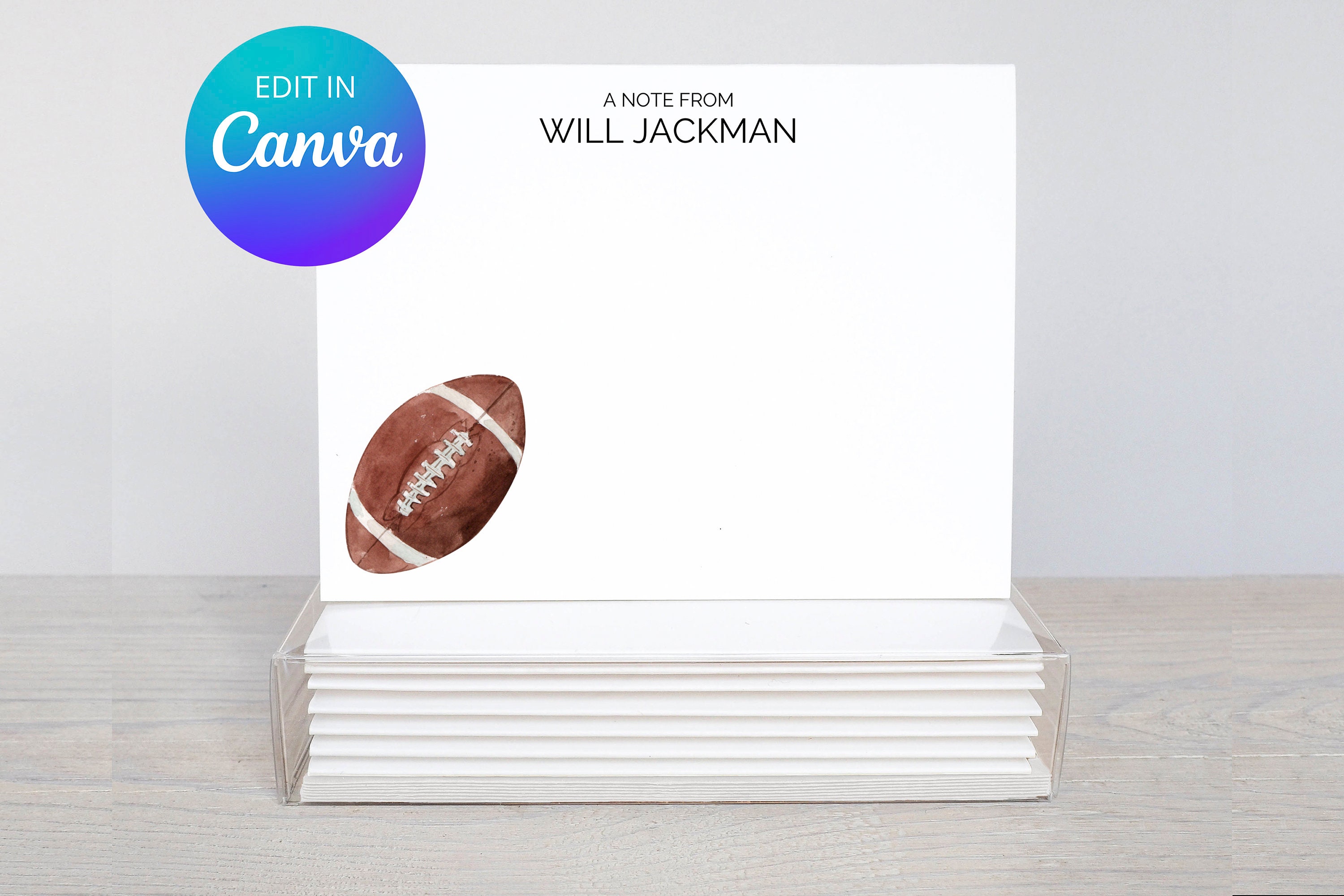 Football Stationery Printable, Sports Notes, Editable Template ...