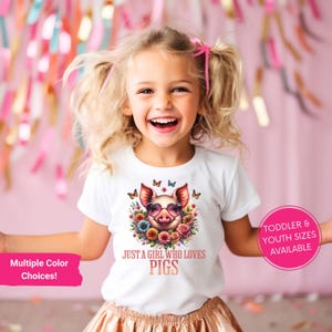Cute Pig Shirt, Just A Girl Who Loves Pigs, Pig Lover Tshirt, Girl Farmer Tee, Vintage Pig Girl Shirt, Funny Pig Gift,  Youth Toddler Adult
