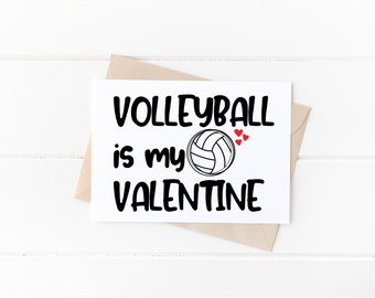 Volleyball Valentinstag Karte, Druckbare Notizkarte, Digitaler Download, Volleyball Karte, Happy Valentines Day, Volleyball is My Valentine